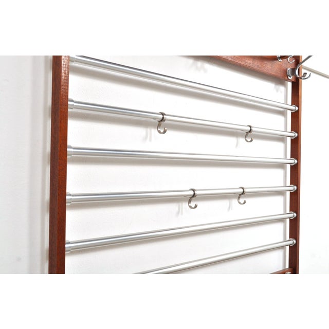 Large Mid-Century Mahogany Wall Coat Rack, 1960s For Sale - Image 6 of 11