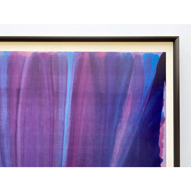 Purple Morris Louis Vintage 1977 Lithograph Print Mid Century Modernist Framed Abstract Expressionist Exhibition Poster " Dalet Kaf " 1959 For Sale - Image 8 of 12