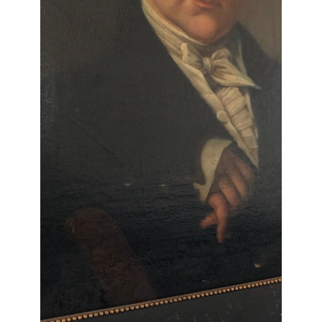 Antique Original Oil Painting of a Dutch Gentleman, 19th Century Portrait For Sale - Image 6 of 13
