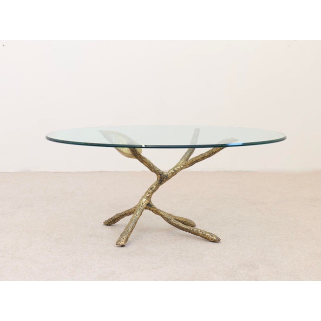Brass Leaf Table by Jacques Duval Brasseuer, 1970s For Sale - Image 4 of 9