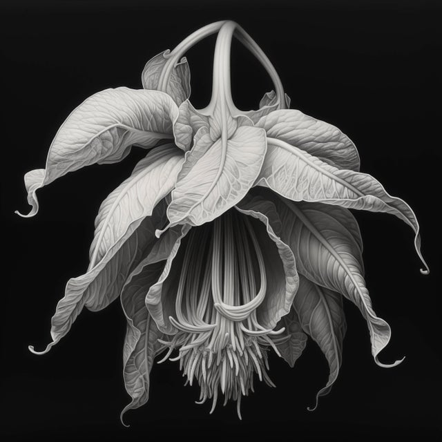 48" X 48" - Art Wall Installation 'Brugmansia Flowers' - Set of 4 - Limited Edition Botanical Photograph Prints For Sale - Image 4 of 7