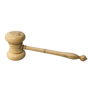 Maritime-Engraved Masonic Ceremonial Gavel - Carved Organic Material, Circa 1880
