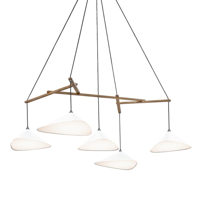 Large Daniel Becker 'Emily 5' Chandelier in Brass & Black Frame for Moss Objects For Sale - Image 9 of 13