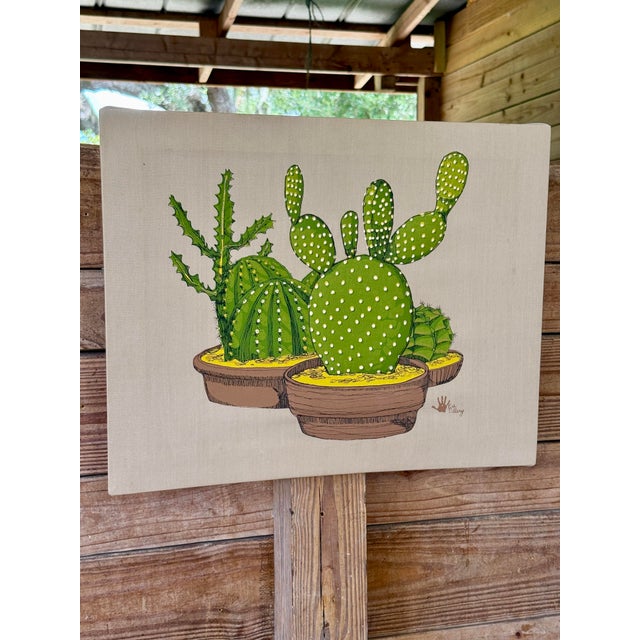 Mid 20th Century Mid-20th Century Ed Tillary Cactus Textile Wall Hanging For Sale - Image 5 of 10