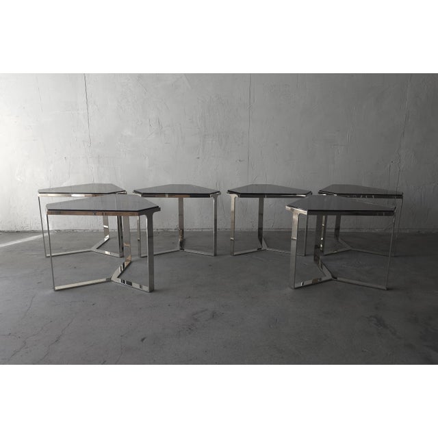 Donghia Kravet Forma Table in Polished Chrome and Smoked Glass - 6 Available For Sale - Image 16 of 16