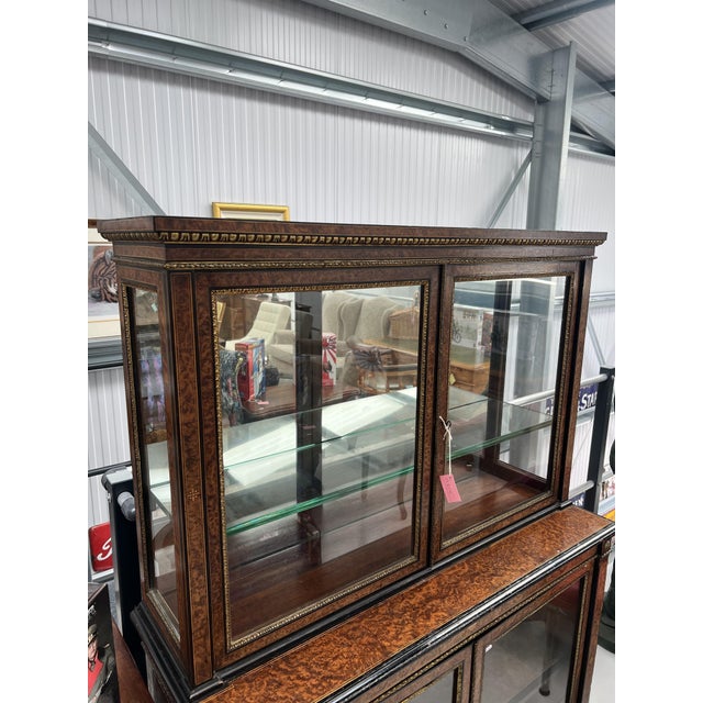 Brown Display Cabinet in Burr Walnut For Sale - Image 8 of 10