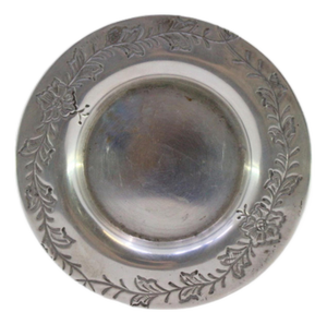 Silver Bowl with Engraved Floral Motifs