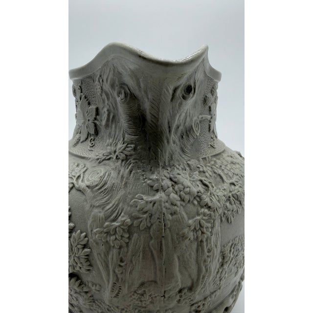 Victorian A Very Fine Antique English Victorian Grey Salt Glazed Stoneware Jug, by Mintons, Circa 1850's For Sale - Image 3 of 15