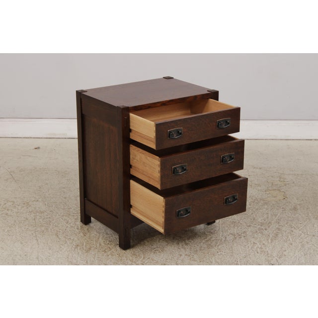 2000 - 2009 Pair of Stickley Mission Oak Nightstands For Sale - Image 5 of 16
