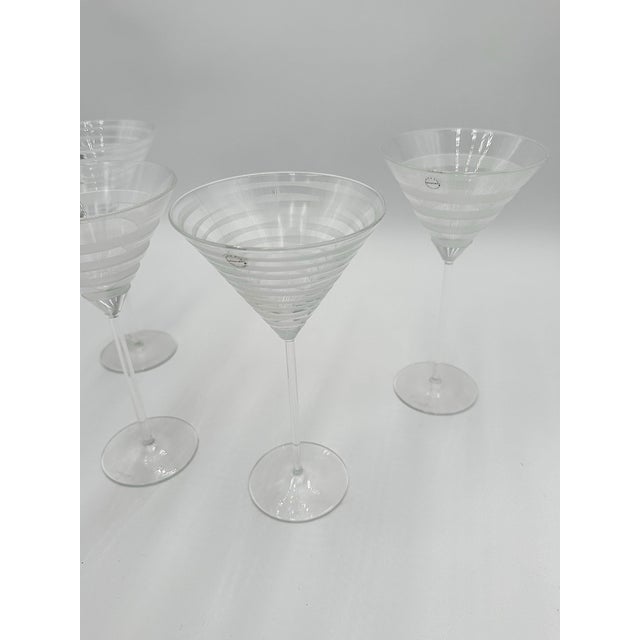 Salviati Murano Graffiati and Bassorilievi Martini Glasses