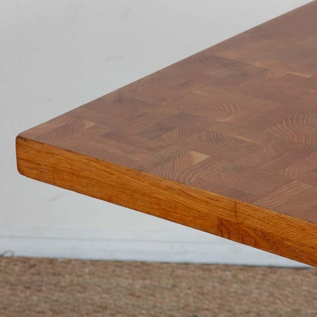 Standing Square Wooden Dining Table, 1980s For Sale - Image 3 of 5
