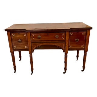 Fine Quality Antique Regency Brass Inlaid Mahogany Breakfront Sideboard , 1815 For Sale