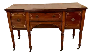 Fine Quality Antique Regency Brass Inlaid Mahogany Breakfront Sideboard , 1815