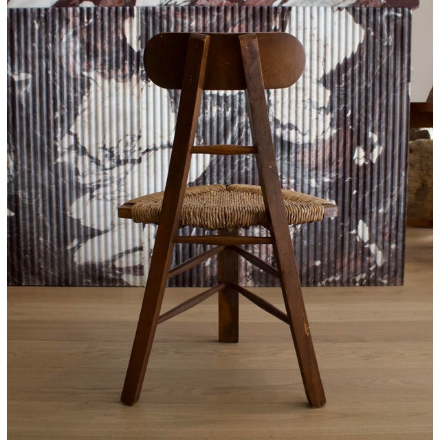 Architectural Oak & Rush Chair, Early 20th Century For Sale - Image 4 of 10