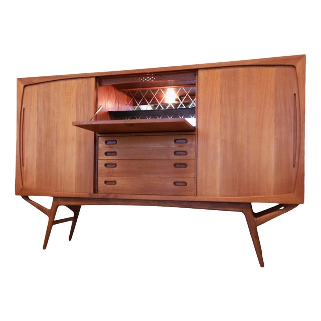 Teak Highboard by Harry Østergaard for Randers Furniture Factory, 1960s For Sale