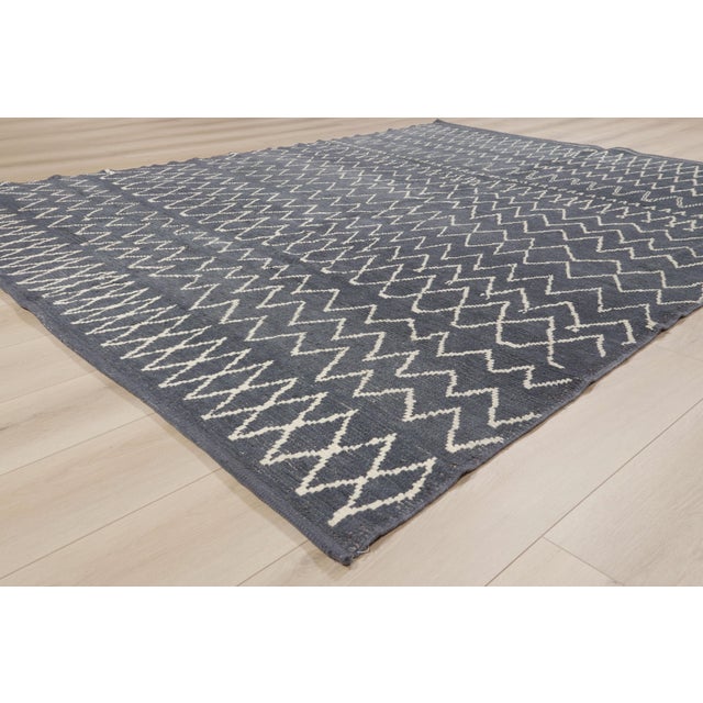Charcoal Contemporary Turkish Moroccan Rug, 07'08 X 09'10 For Sale - Image 8 of 10