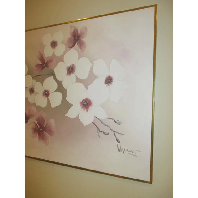 Mid 20th Century Cherry Blossom Still Life Painting, Framed For Sale - Image 4 of 11