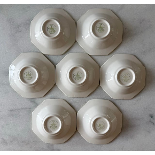 Set of 7 Octagon Daffodil All Yellow Independence Ironstone Small Bowls For Sale In Austin - Image 6 of 7