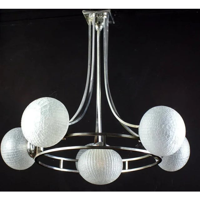 Mid-Century Chrome & Murano Glass Chandelier Attributed to Gino Sarfatti, 1960s For Sale - Image 13 of 14
