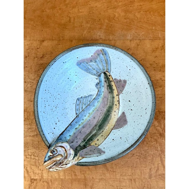 Silver Vintage Handcrafted Fish Design Pottery Bowl For Sale - Image 8 of 12