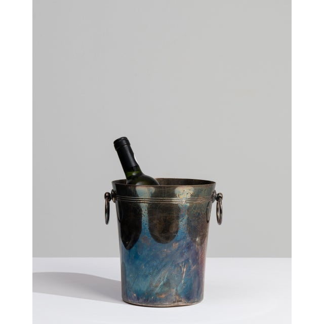 Mid 20th Century France Teal Silver Ice Bucket For Sale - Image 14 of 15
