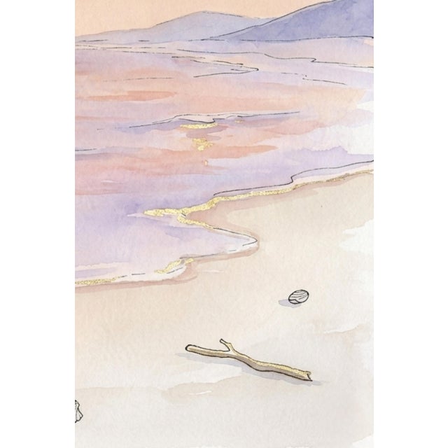Paint Pastel Coastal Shoreline, Minimalist Beach Seascape Art Print, 24″ × 36″ For Sale - Image 7 of 9