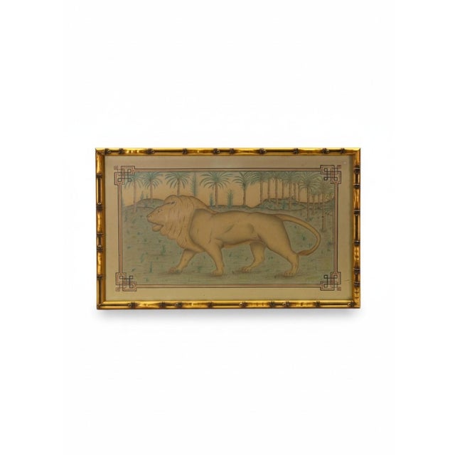 French Artist, Study of a Lion in a Palm Jungle, 1870, Colored Pencil on Paper For Sale - Image 17 of 17