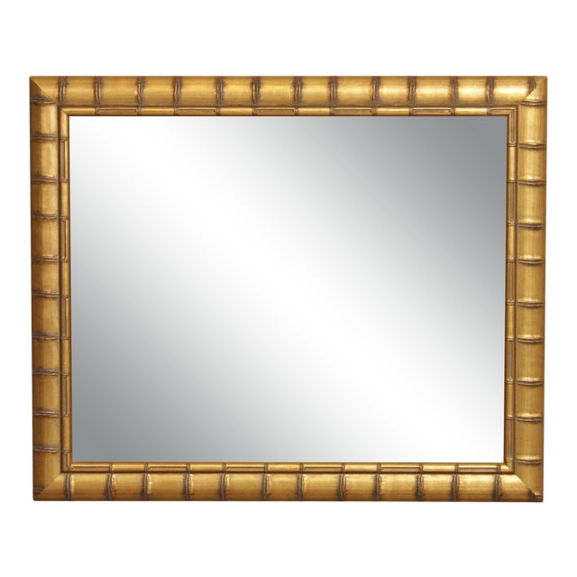 Faux Bamboo Vintage Gold Frame Beveled Wall Mirror Chairish