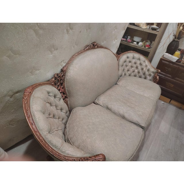 Antique Hand Carved Victorian Sofa and Chair For Sale - Image 17 of 17