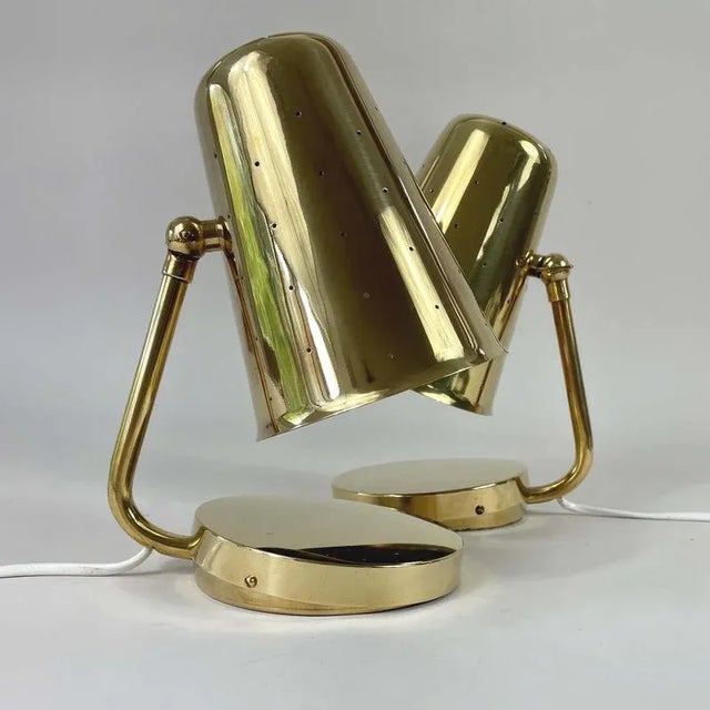 Brass Table Lamps by Karl Borén for Boréns Borås Belysning, 1950s, Set of 2 For Sale - Image 6 of 17