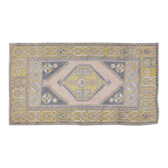 Vintage Turkish Anatolian Hand Knotted Wool Rug, 3'2''x5'6'' For Sale