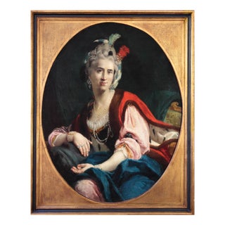 Saverio Dalla Rosa, Portrait of Angela Guggerotti Fracastoro, Oil on Canvas, 18th Century, Framed For Sale