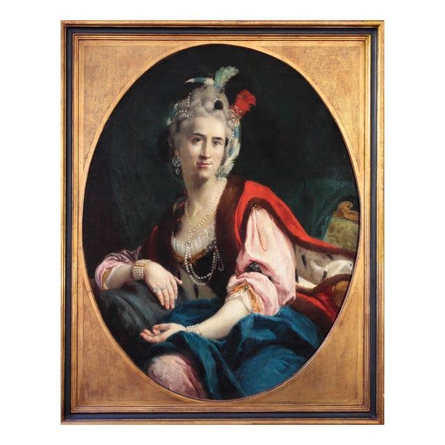 Saverio Dalla Rosa, Portrait of Angela Guggerotti Fracastoro, Oil on Canvas, 18th Century, Framed For Sale