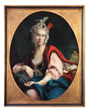 Saverio Dalla Rosa, Portrait of Angela Guggerotti Fracastoro, Oil on Canvas, 18th Century, Framed