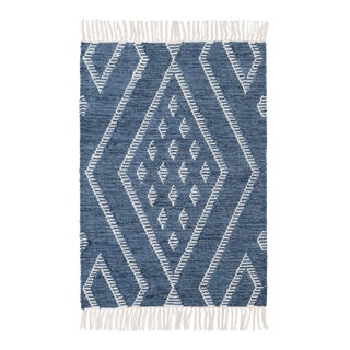 Dash & Albert by Annie Selke Healy Blue Woven Wool Rug, 3' x 5' For Sale