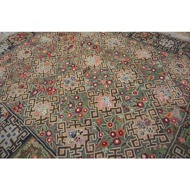 Textile Early 20th Century American Hooked Rug 7' 3" x 9' For Sale - Image 7 of 12