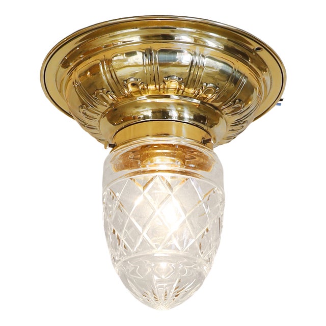 Art Nouveau Glass Ceiling Lamp, 1890s For Sale