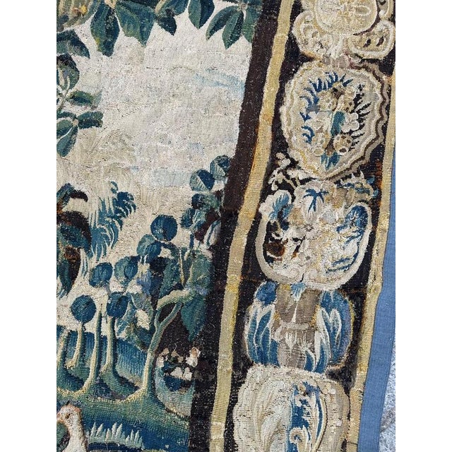 Blue Antique Aubusson Tapestry, 1700s For Sale - Image 8 of 18