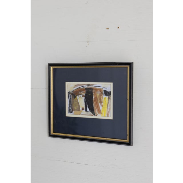 A striking example of mid-century British abstraction, this vintage mixed media collage from England offers a...