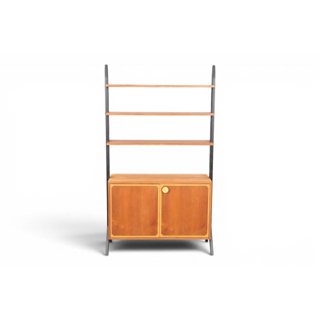 Mid 20th Century 1950s Scandinavian Design Teak Bookcase With Black Lacquered Uprights For Sale - Image 5 of 5