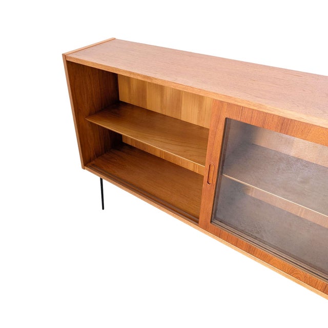 Brown Mid-Century Sideboard in Teak Vitrine by Poul Hundevad For Sale - Image 8 of 9