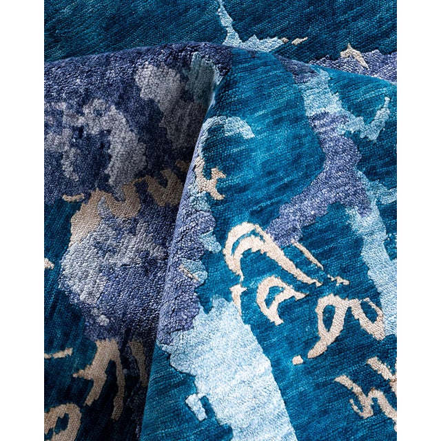 Textile Modern, One-of-a-Kind Hand-Knotted Area Rug - Gray, 9' 1" x 12' 2" For Sale - Image 7 of 8