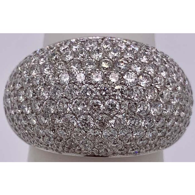 Unisex White Gold 18Kt TDW 10 Ct Size 7 Diamond Cluster Ring 10.7 Grams
