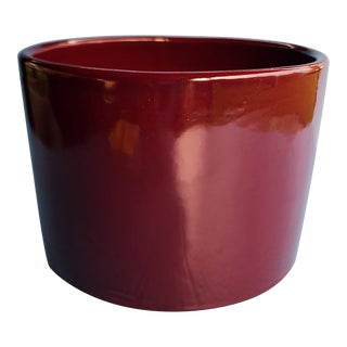 Gainey Style Maroon/Burgundy Planter Pot For Sale