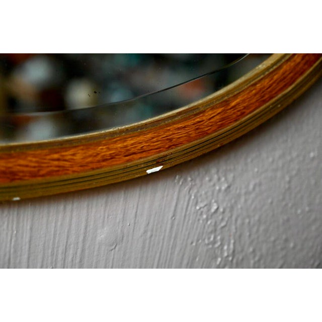 1940s Large Le Gracieux Oval Patinated Mirror, 1940s For Sale - Image 5 of 9