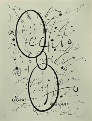 Rafael Alberti, Letter O, Lithograph, 1972