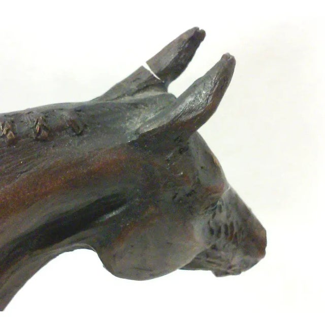 Wood Vintage Equestrian Horse Bookends on Teak Bases-a Pair For Sale - Image 7 of 8