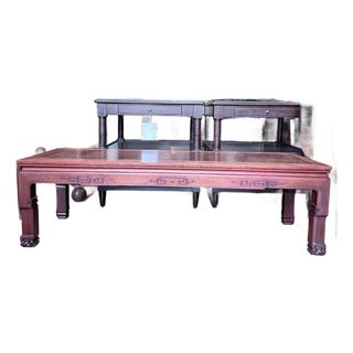 Vintage Ming Style Burl Wood Coffee Table For Sale