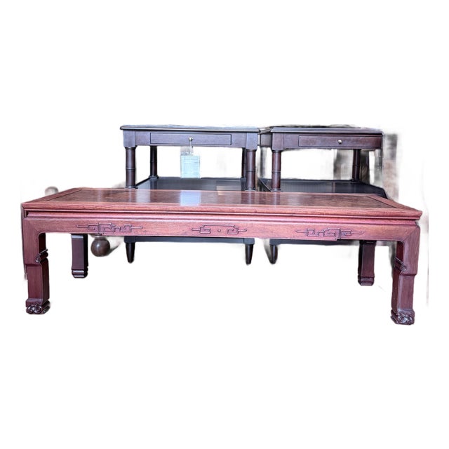 Vintage Ming Style Burl Wood Coffee Table For Sale