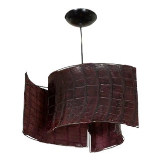 Cyclone Crocodile Leather Pendant by Spark Interior For Sale